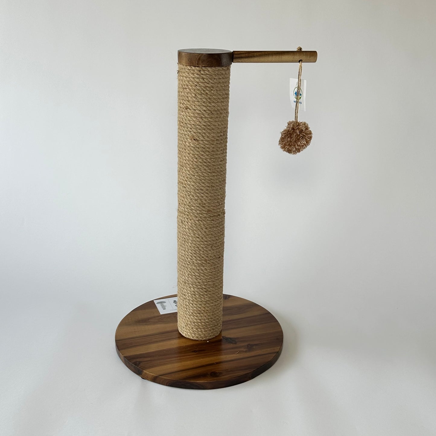 Natural Round Jute Scratcher With Pom Pom