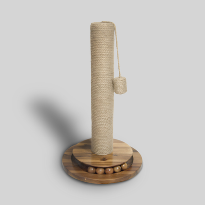 Large Natural Round Jute Scratcher With Balls