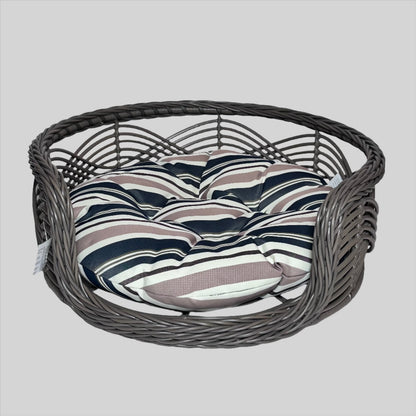 Brown Round Wicker Bed