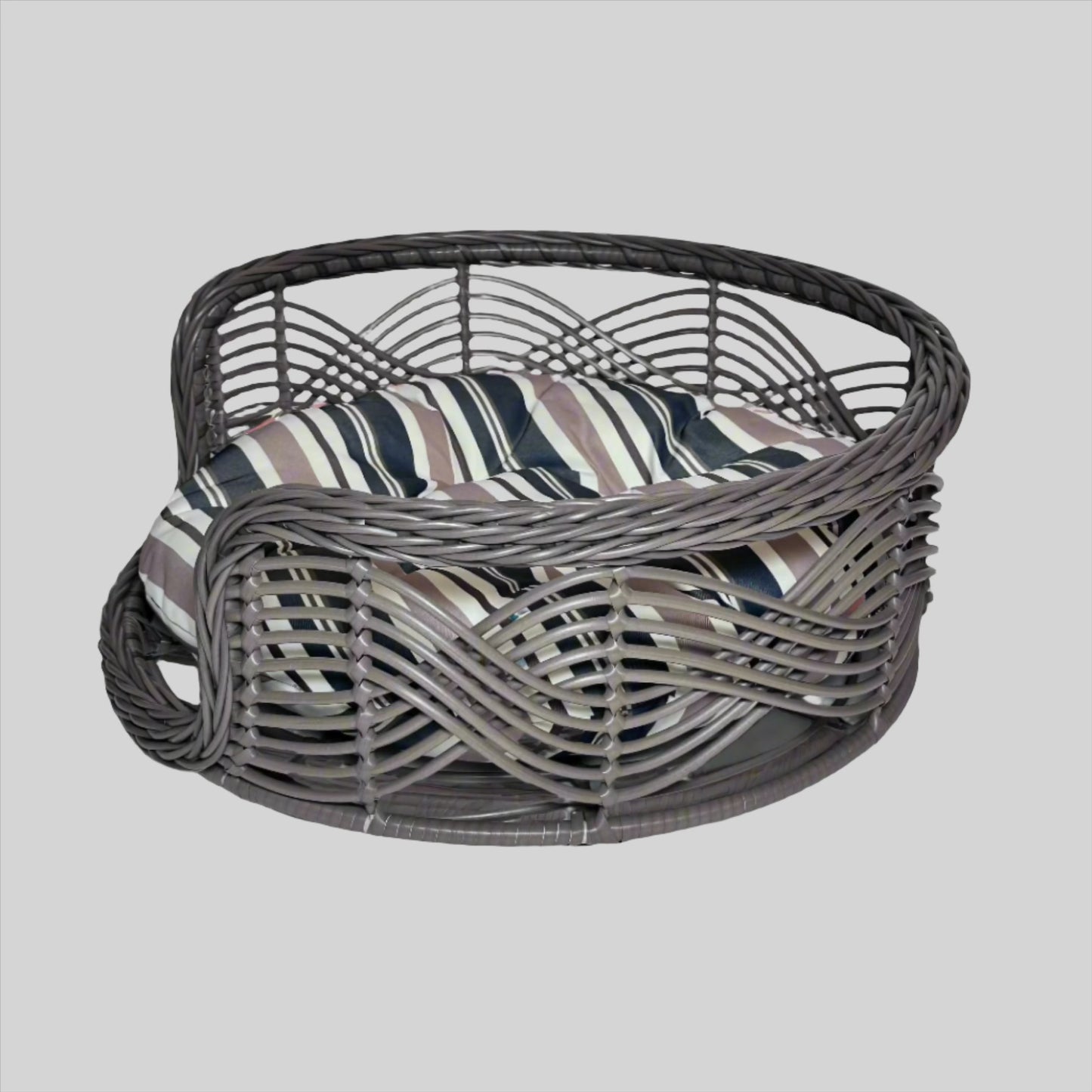 Brown Round Wicker Bed