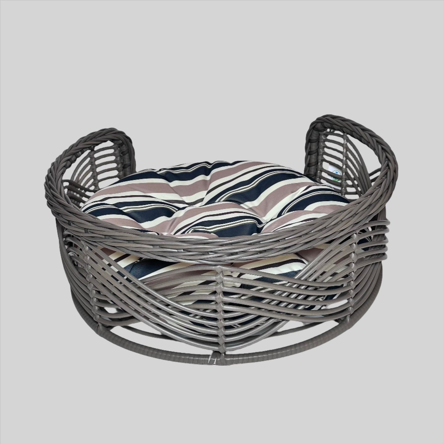 Brown Round Wicker Bed