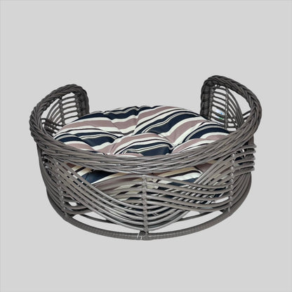 Brown Round Wicker Bed