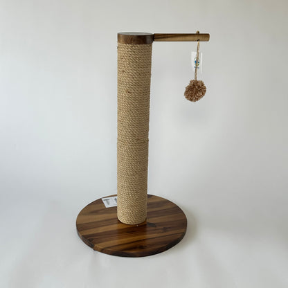 Natural Round Jute Scratcher With Pom Pom