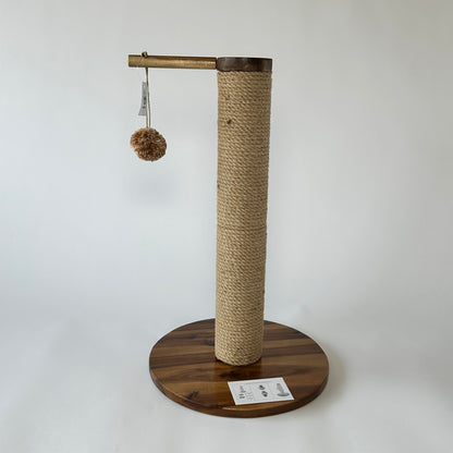 Natural Round Jute Scratcher With Pom Pom