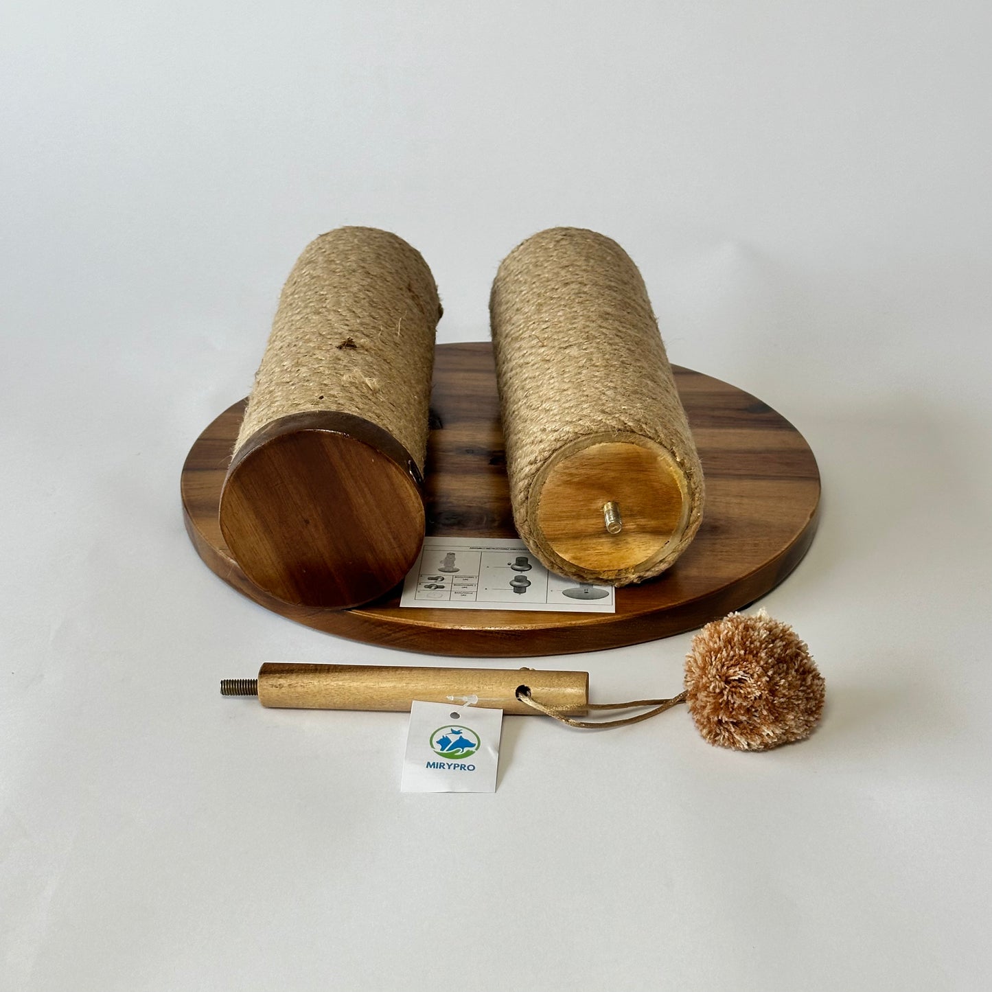 Natural Round Jute Scratcher With Pom Pom