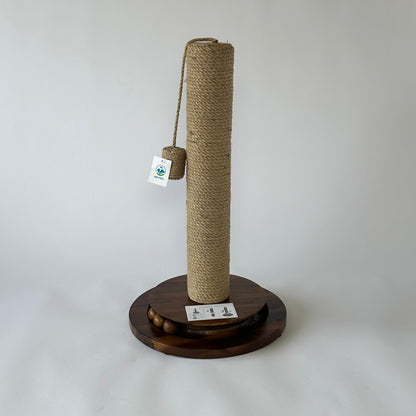 Large Natural Round Jute Scratcher With Balls