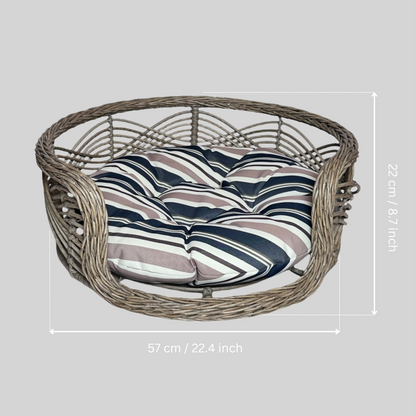 Natural Round Wicker Bed