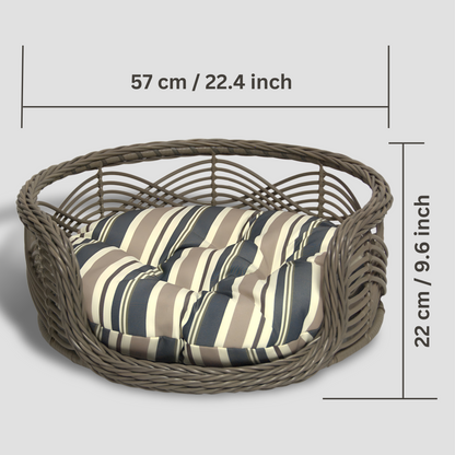 Brown Round Wicker Bed