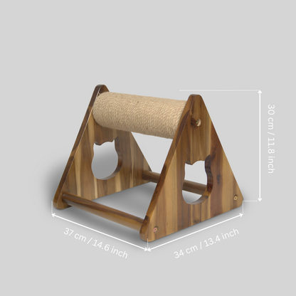 Large Natural Round Jute Scratch & Massage With Spin