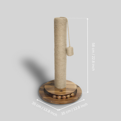 Large Natural Round Jute Scratcher With Balls